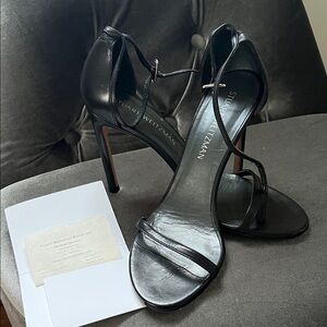 Stuart Weitzman Black Strappy Heels